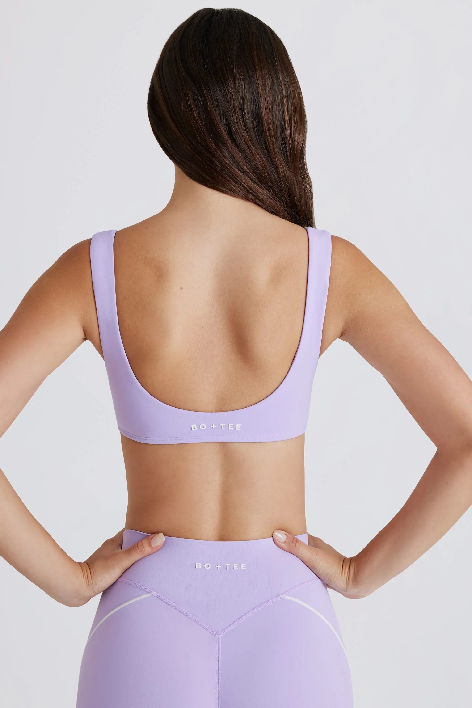 Soft Active Twist Front Sports Bra in Lavender