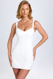Sweetheart Neck Micro Mini Dress in White