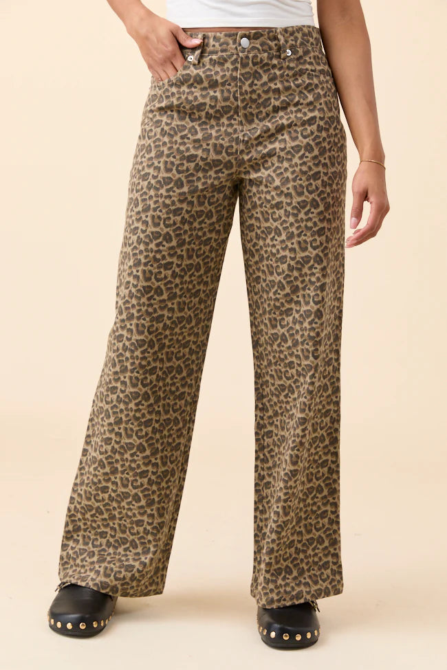Wild Things Leopard Wide Leg Pants SALE