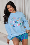 Happiest When Dilly Dallying Multi Light Blue Graphic Sweatshirt