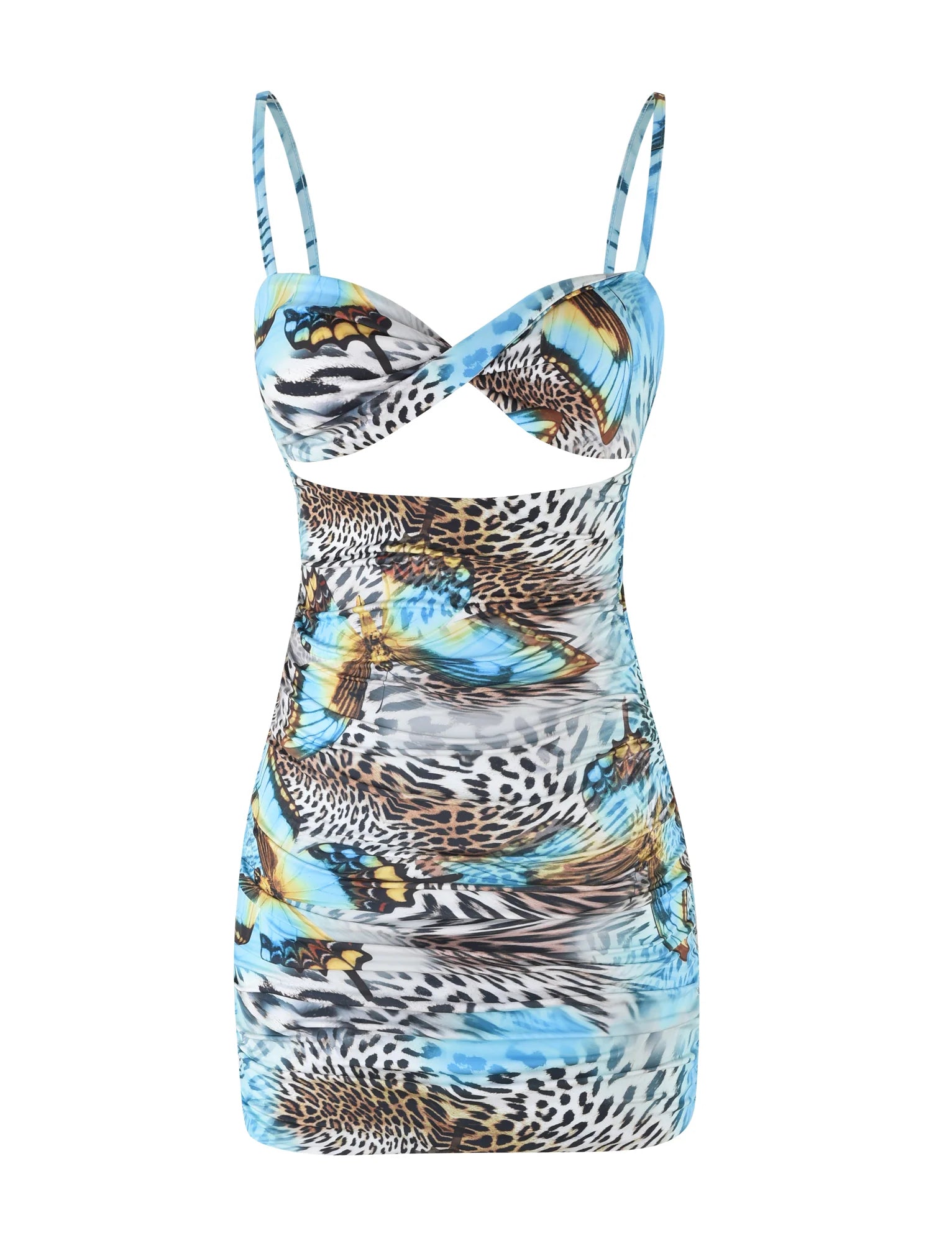 VERA MINI DRESS MULTI ANIMAL BUTTERFLY ANIMAL