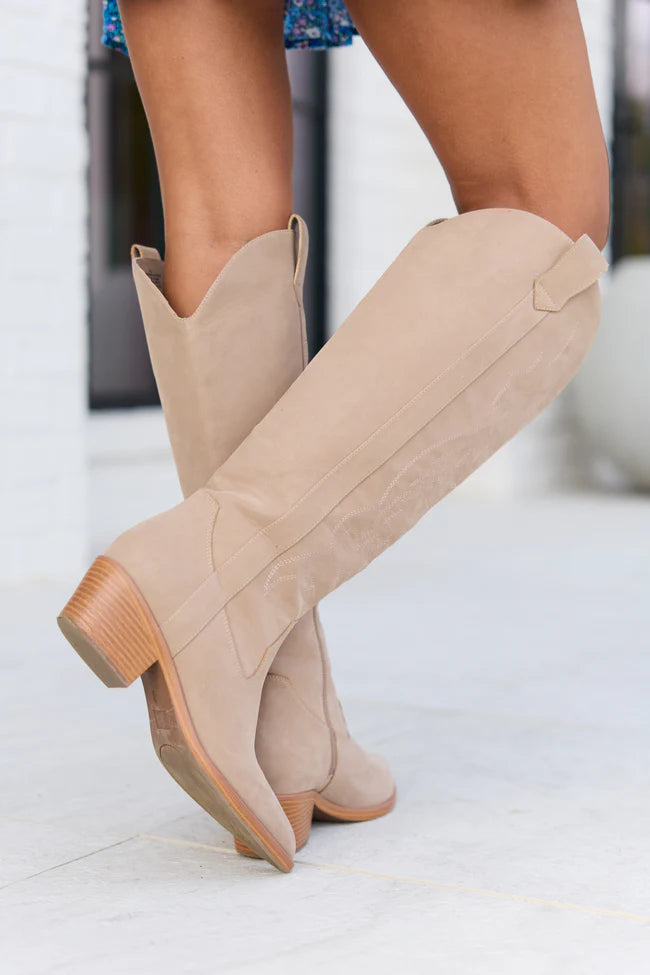 Shania Tan Tall Cowboy Boots