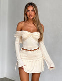 DENALI LONG SLEEVE TOP WHITE BONE