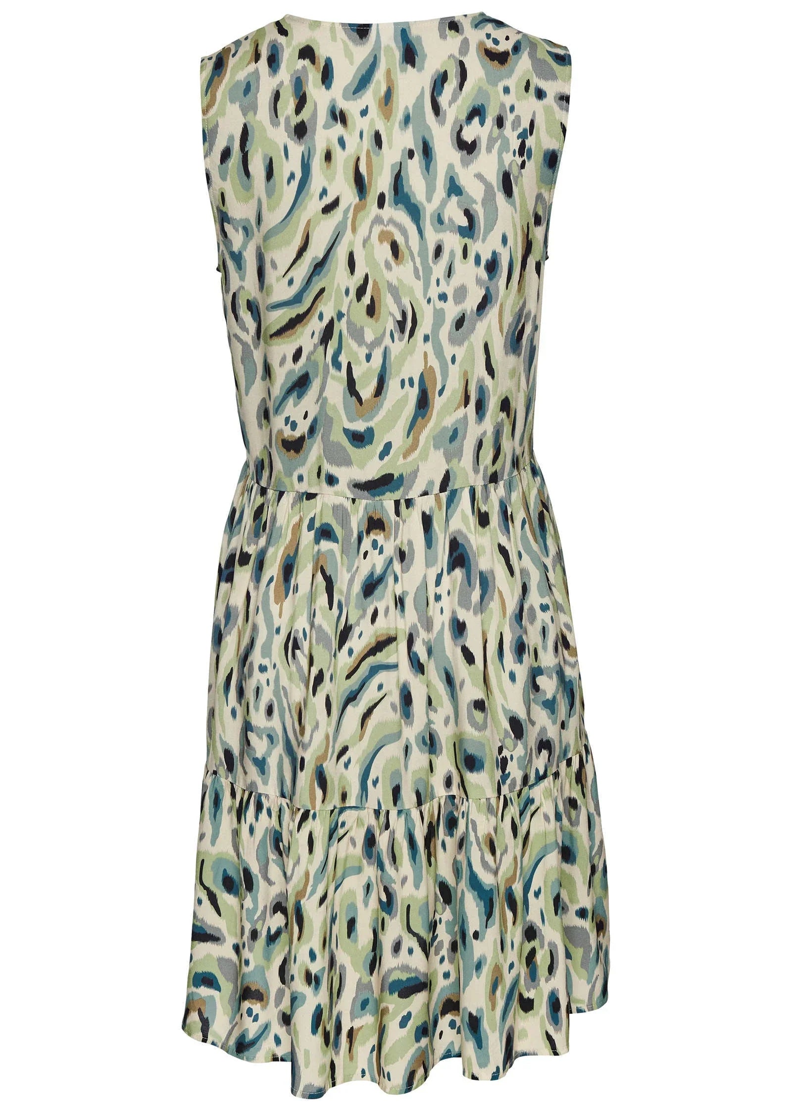 Sleeveless Printed Mini Sand Multi