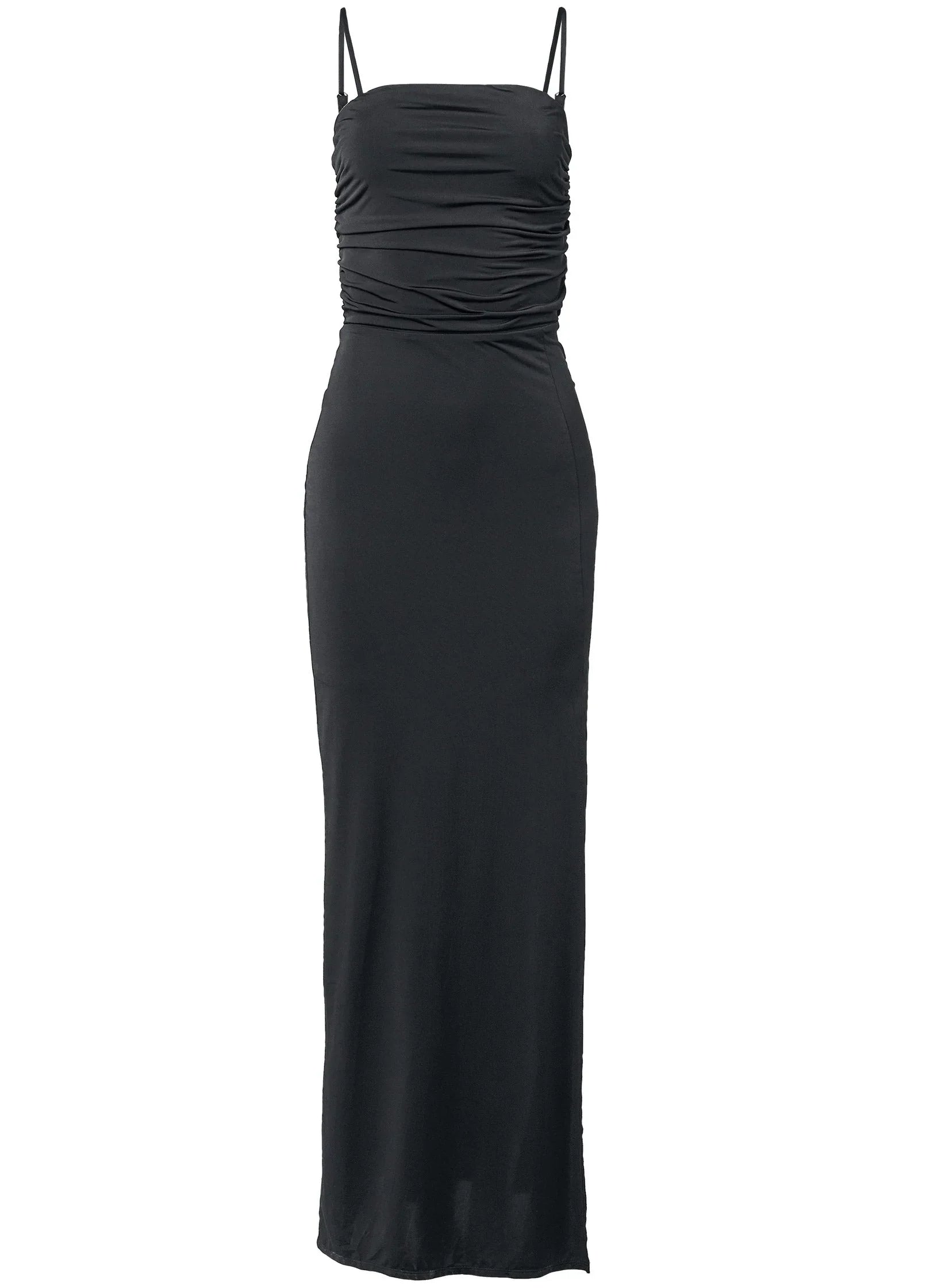 Shape Embrace High Slit Dress Black