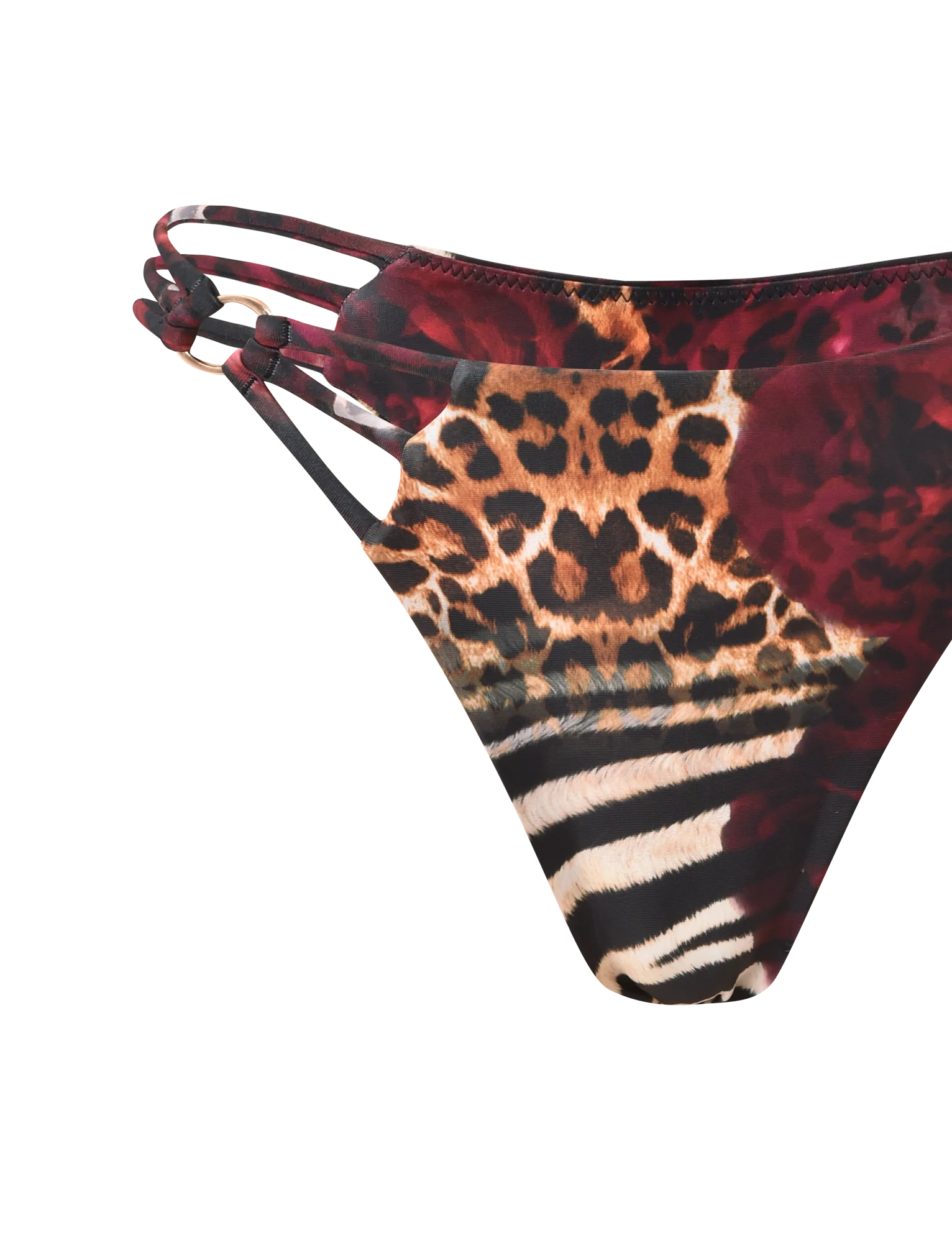 SHARLI BIKINI BOTTOM MIXED ANIMAL PRINT