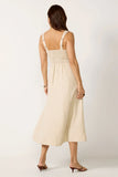 Kaiden Linen Seamed Midi Dress