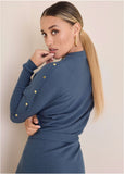 Dolman Sleeve Sweater Dress Vintage Indigo