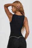 Soft Active V Neck Tank Top in Black