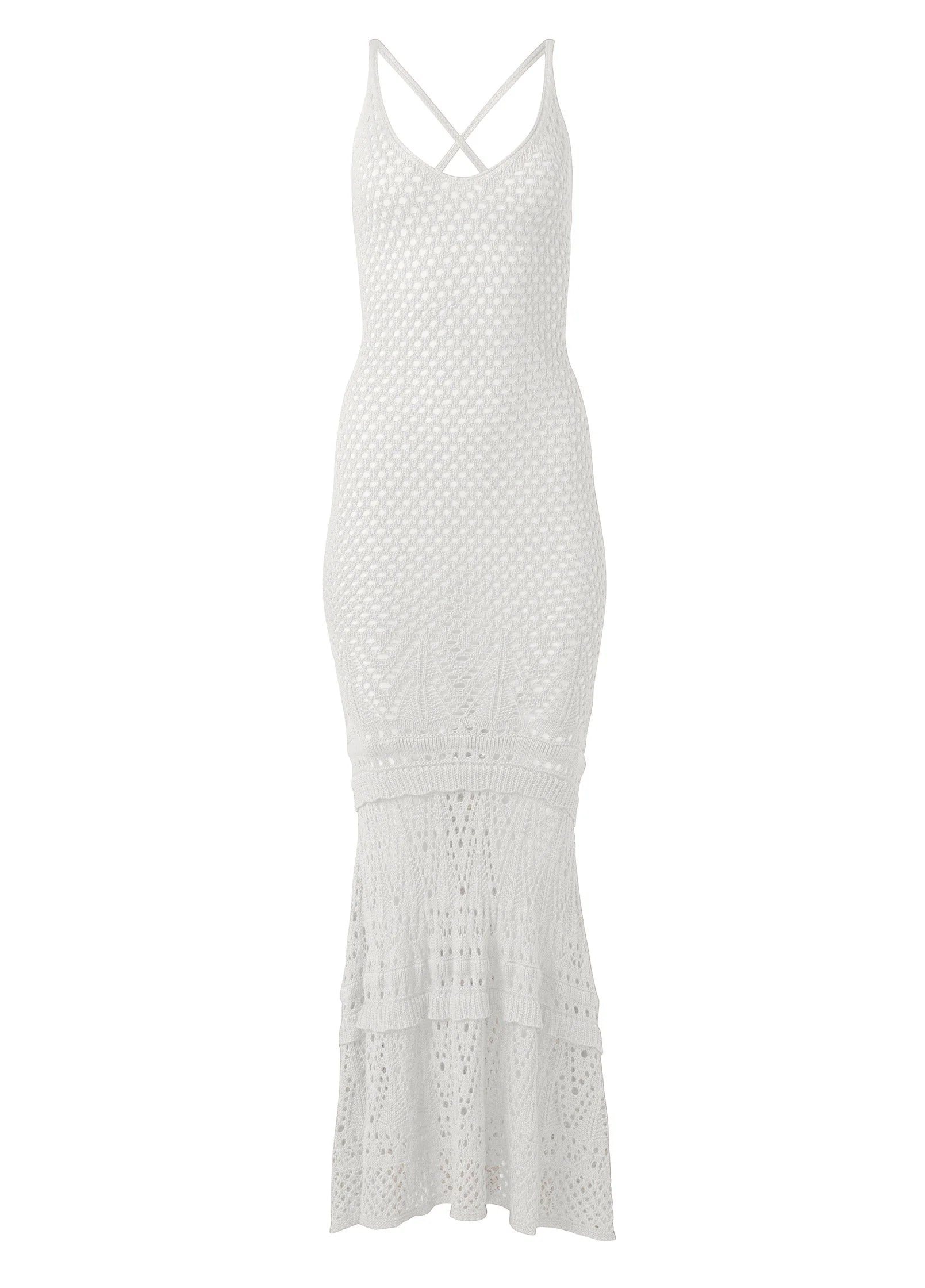 Crochet Tank Maxi Dress Cloud Dancer