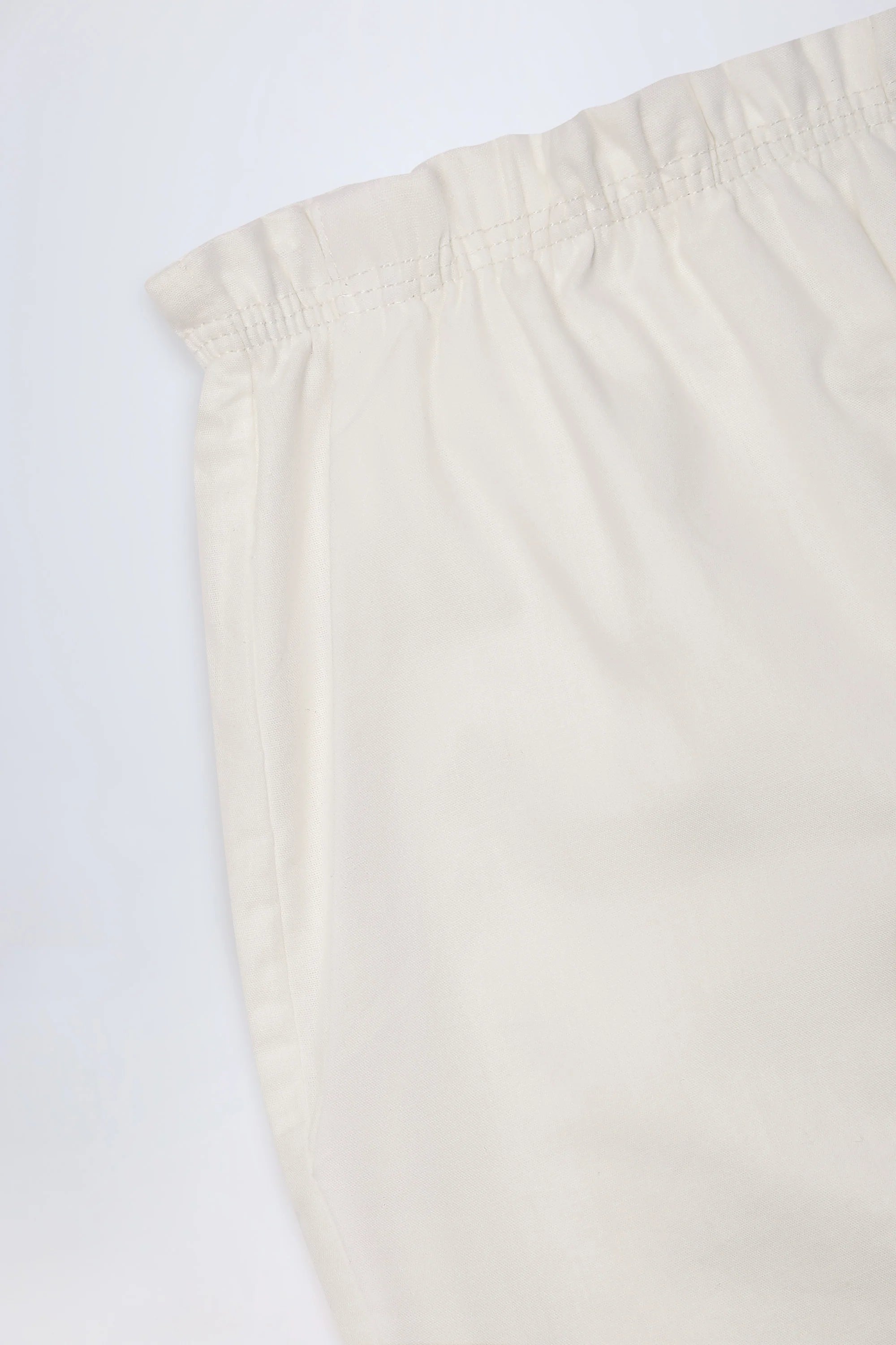 Wide Leg Cotton Poplin Trousers in White
