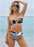 Ring Front Bikini Top Modern Abstract