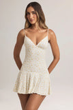 Modal Ruched A Line Mini Dress in Floral Print