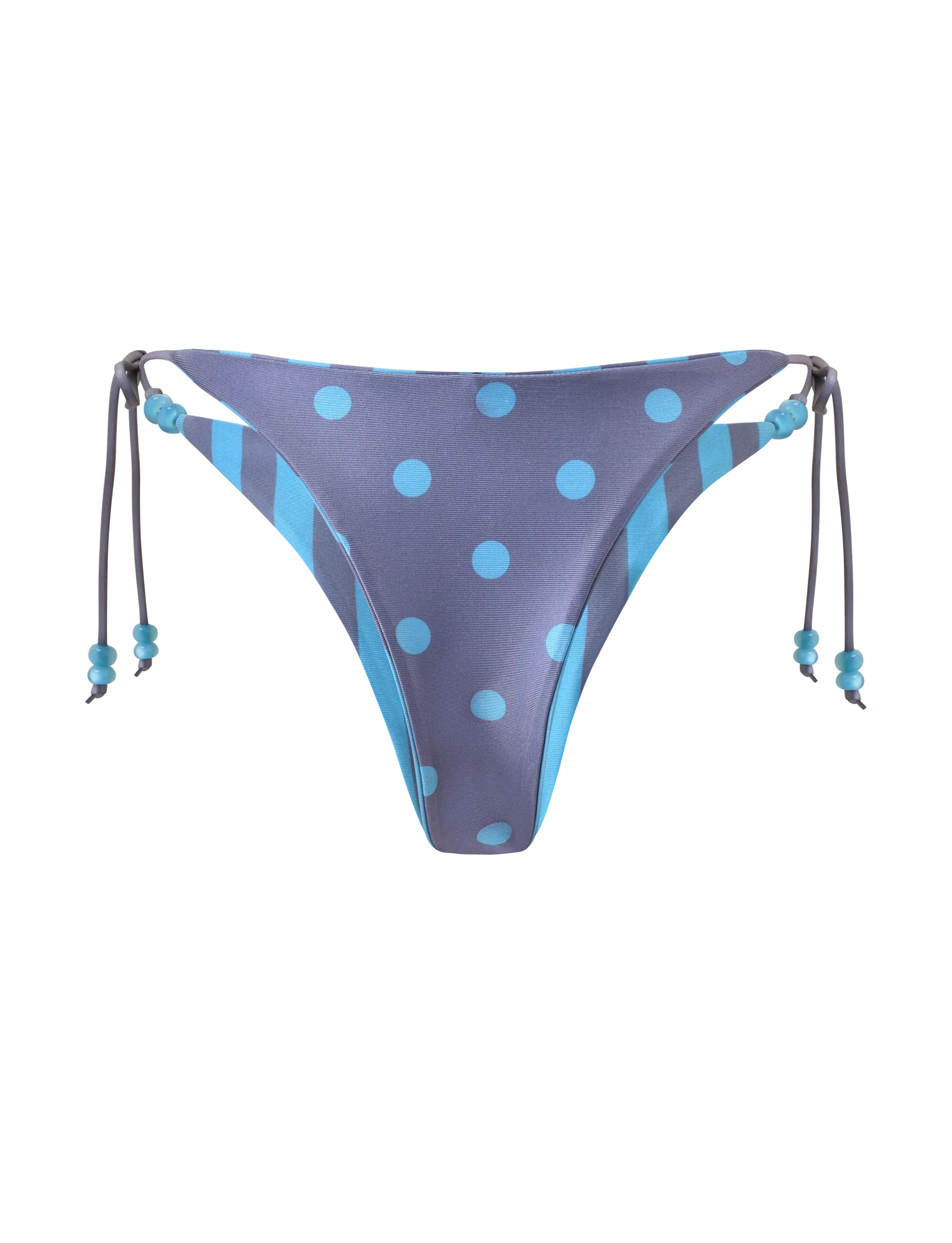 FINLEA REVERSIBLE BIKINI BOTTOM BLUE GREY DOT AND STRIPE