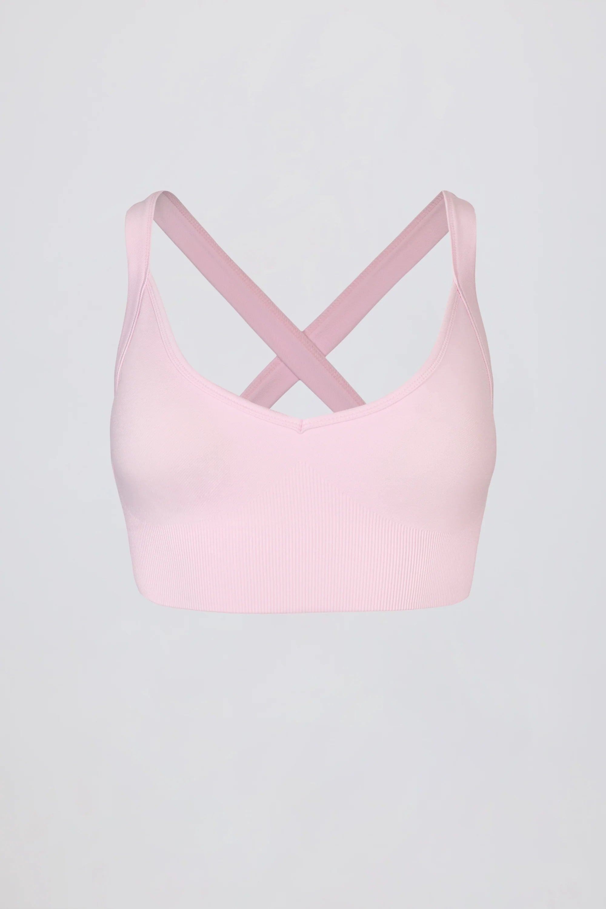 Super Sculpt Seamless Crossback Sports Bra in Soft Pink
