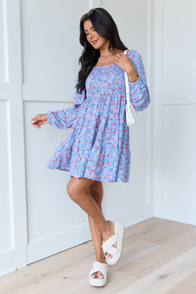 Gloria Blue Floral Dress SALE