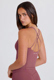 Crossback Longline Tank Top in Acai