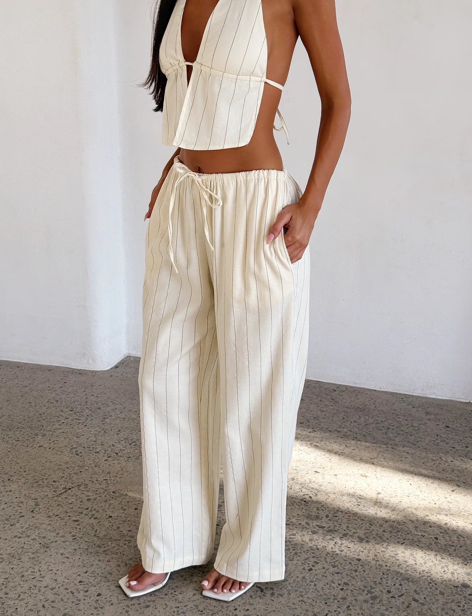 LAINEY PANT BEIGE STRIPE