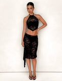 SIYA MIDI SKIRT BLACK LACE BLACK LACE