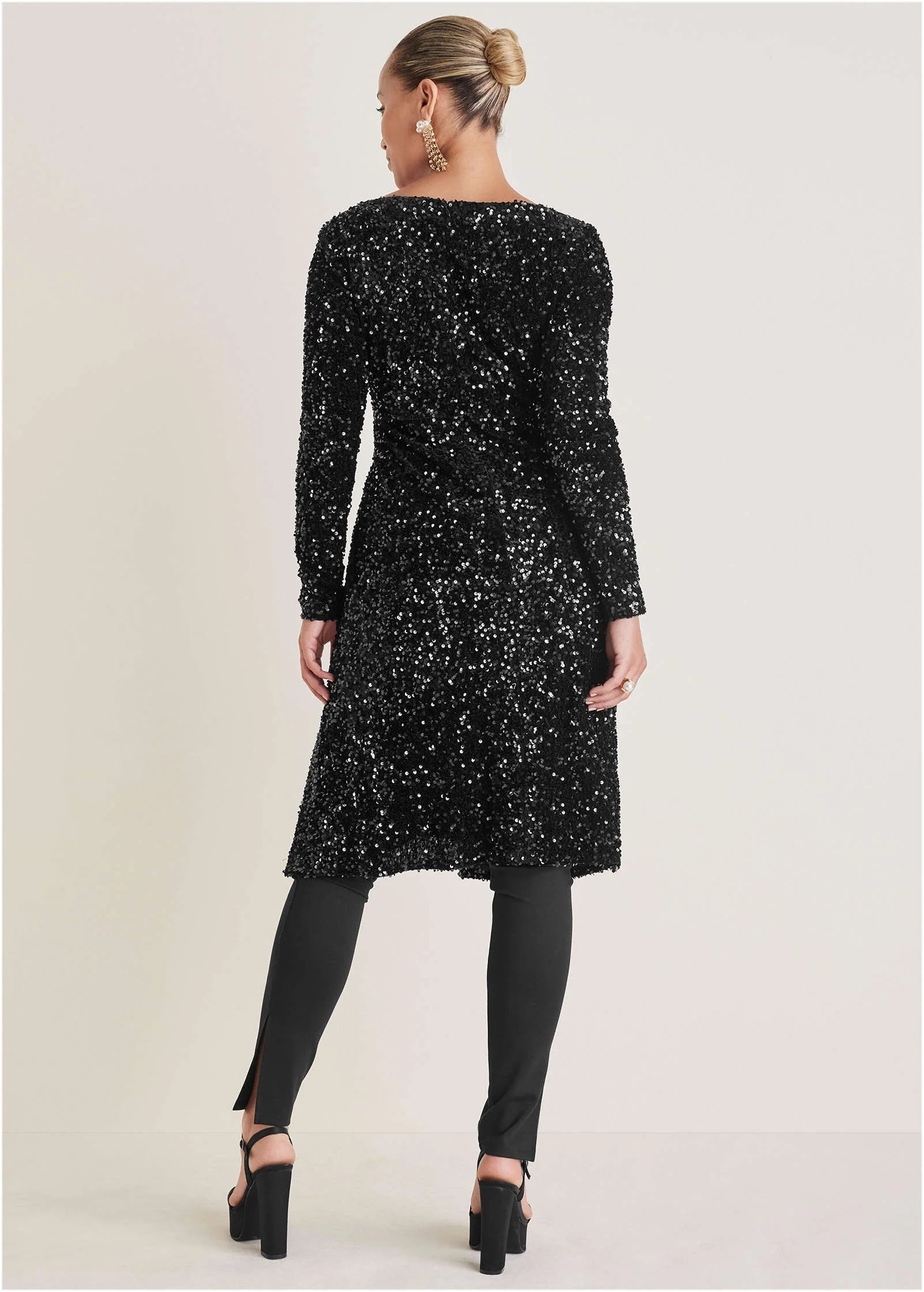 Sequin Velvet Maxi Top Jet Black