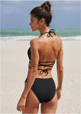 Strappy Ibiza Triangle Top Black Beauty