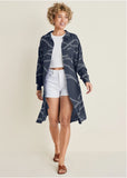 Maxi Button Front Blouse Yacht Rope Print