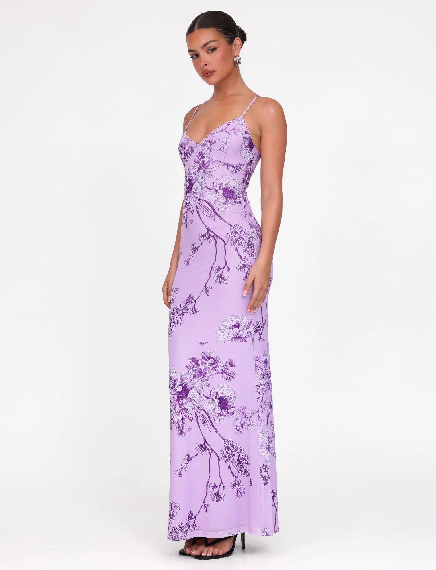 JULIANNA DRESS PURPLE FLORAL PURPLE CERAMIC FLORAL
