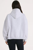 Soft Cotton Fleece Oversized Hoodie in Marl Grey