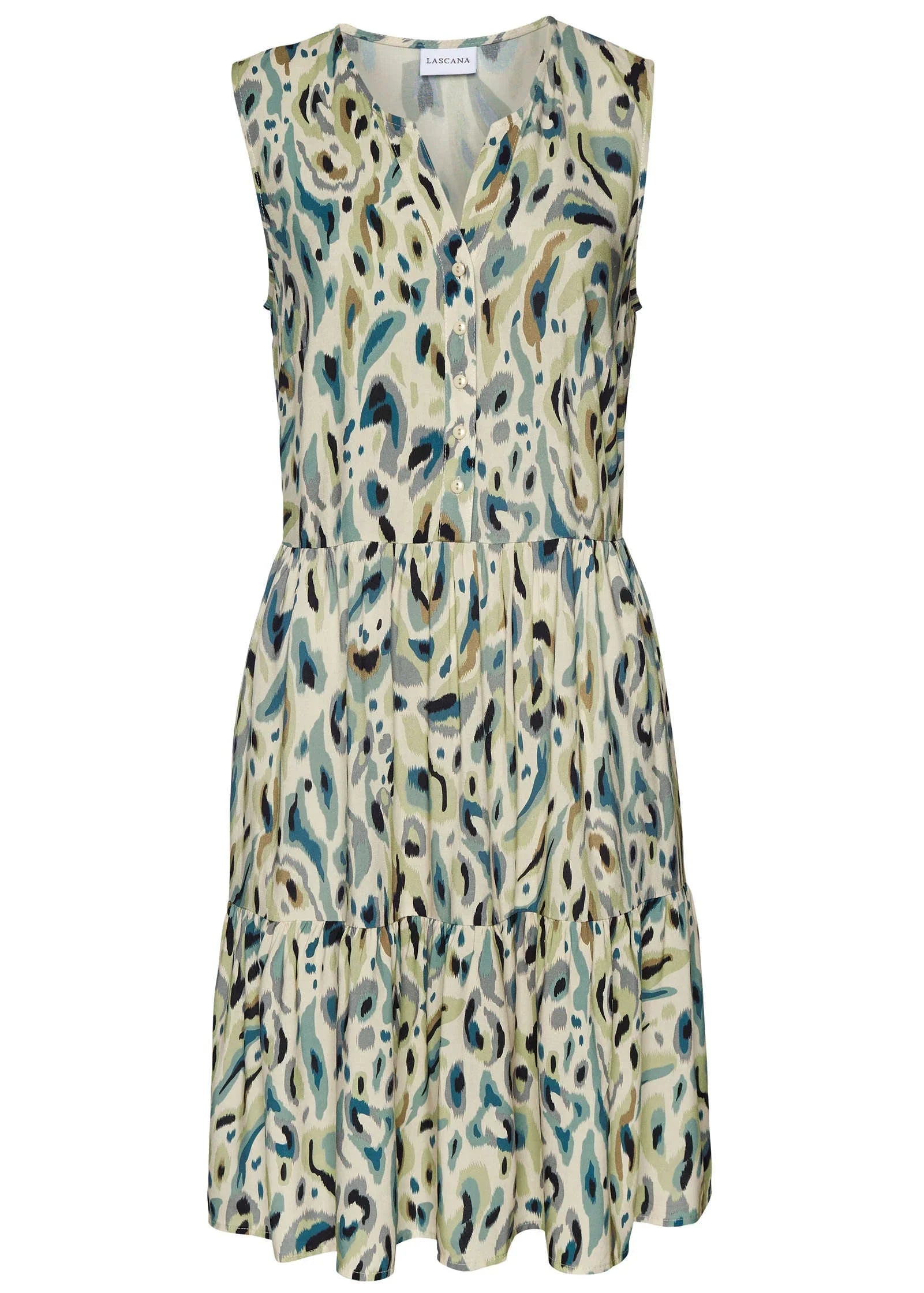 Sleeveless Printed Mini Sand Multi