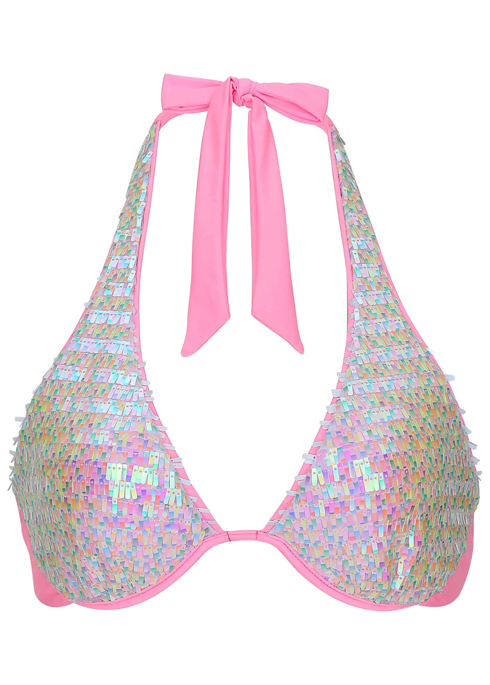 Getaway Glitz Belize Underwire Halter Top Pink Multi