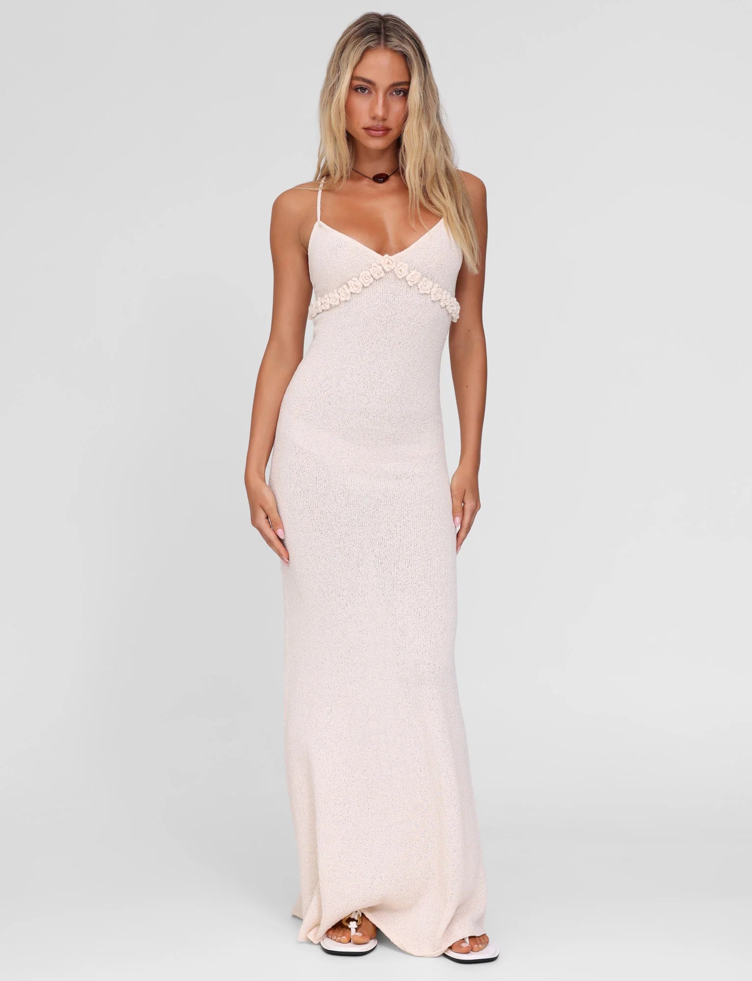 LAVELLE MAXI DRESS WHITE CREAM CREAM