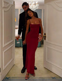 MINERVA MAXI DRESS RED BERRY RED