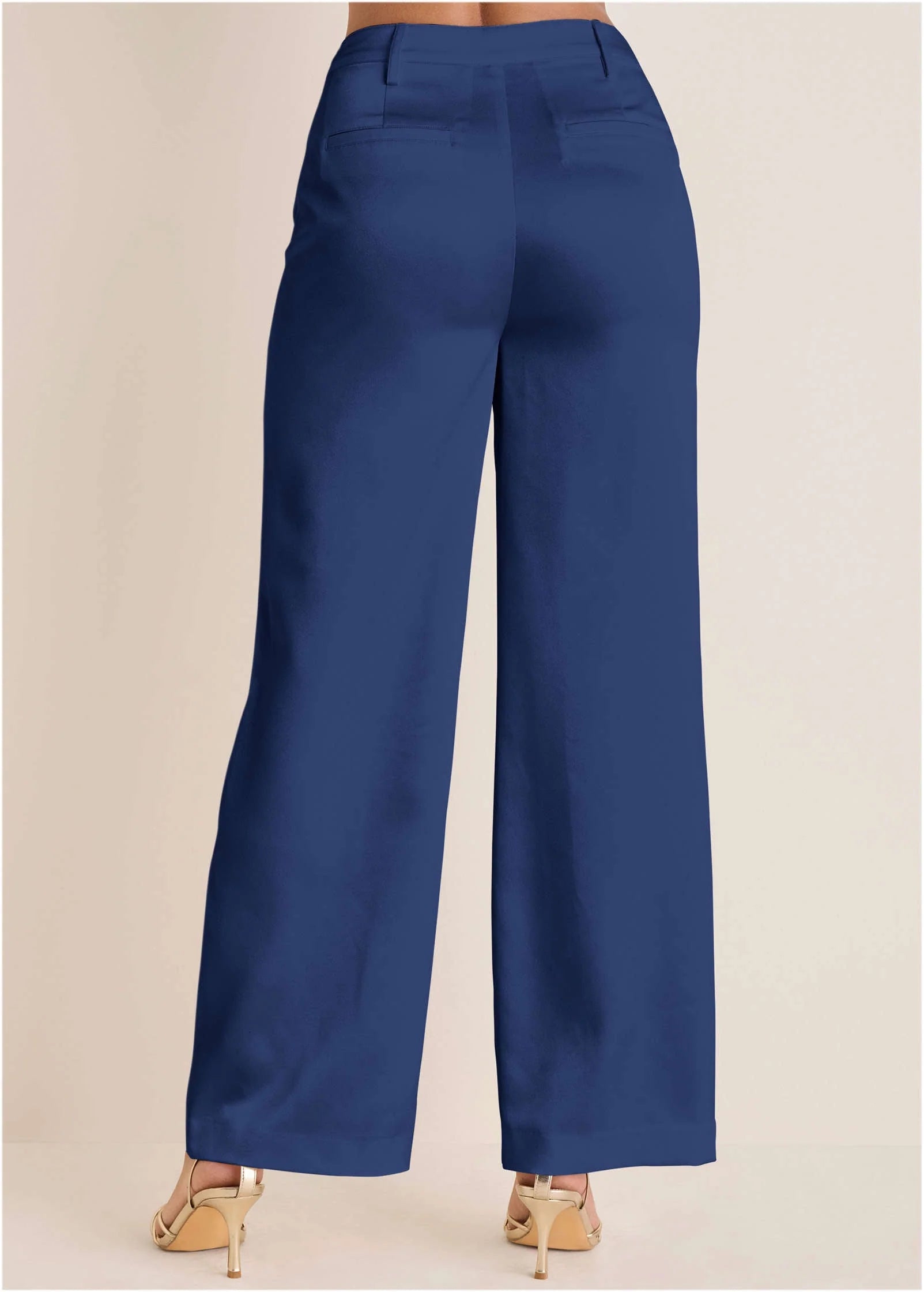 Shiny Satin Pant Dark Blue