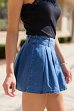 Spencer Pleated Denim Skort