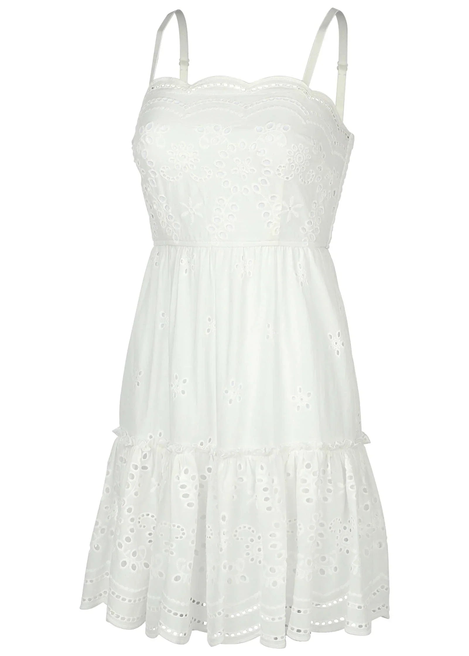 Spaghetti Strap Eyelet Mini White