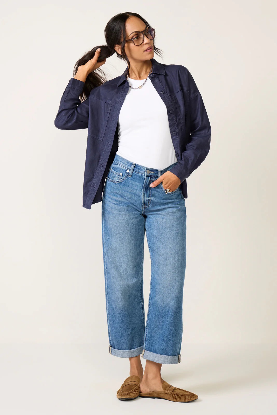 Frankie Stretch Linen Long Shacket