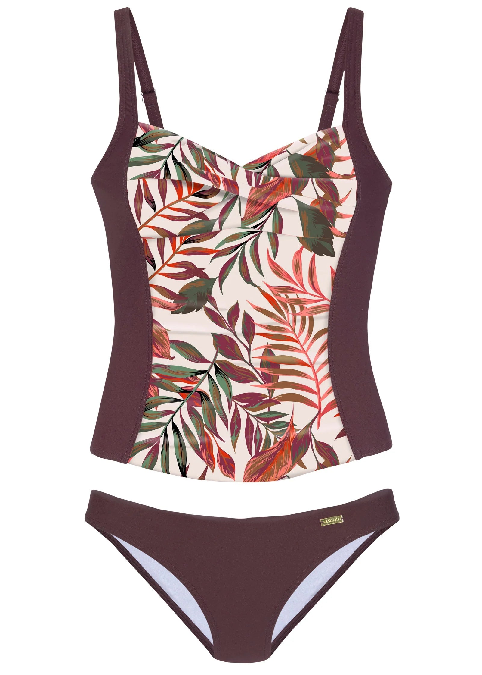 Ruched Tankini Top Set Rainforest Floral