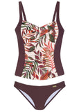 Ruched Tankini Top Set Rainforest Floral