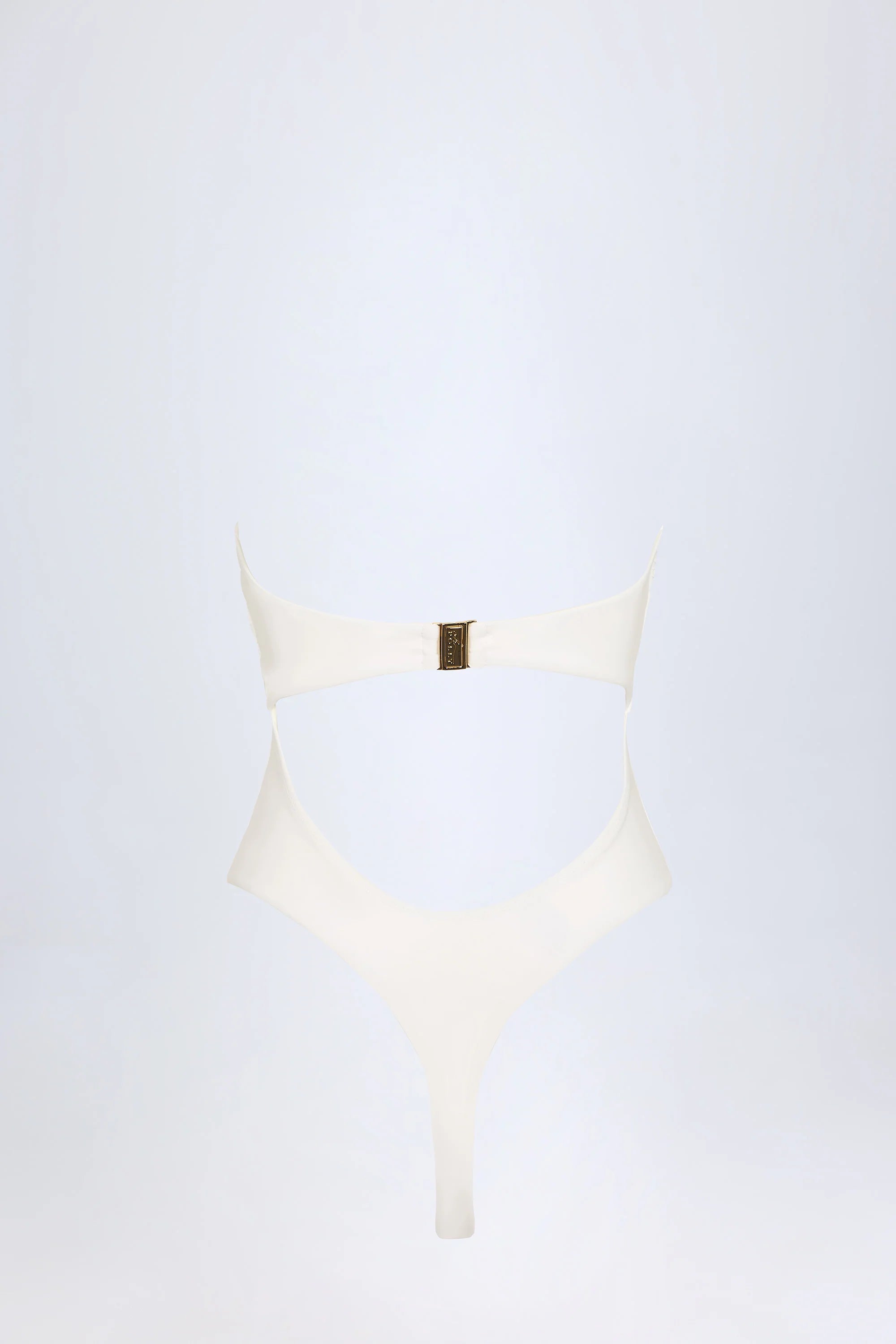 Cut Out Hardware Detail Swimsuit in White