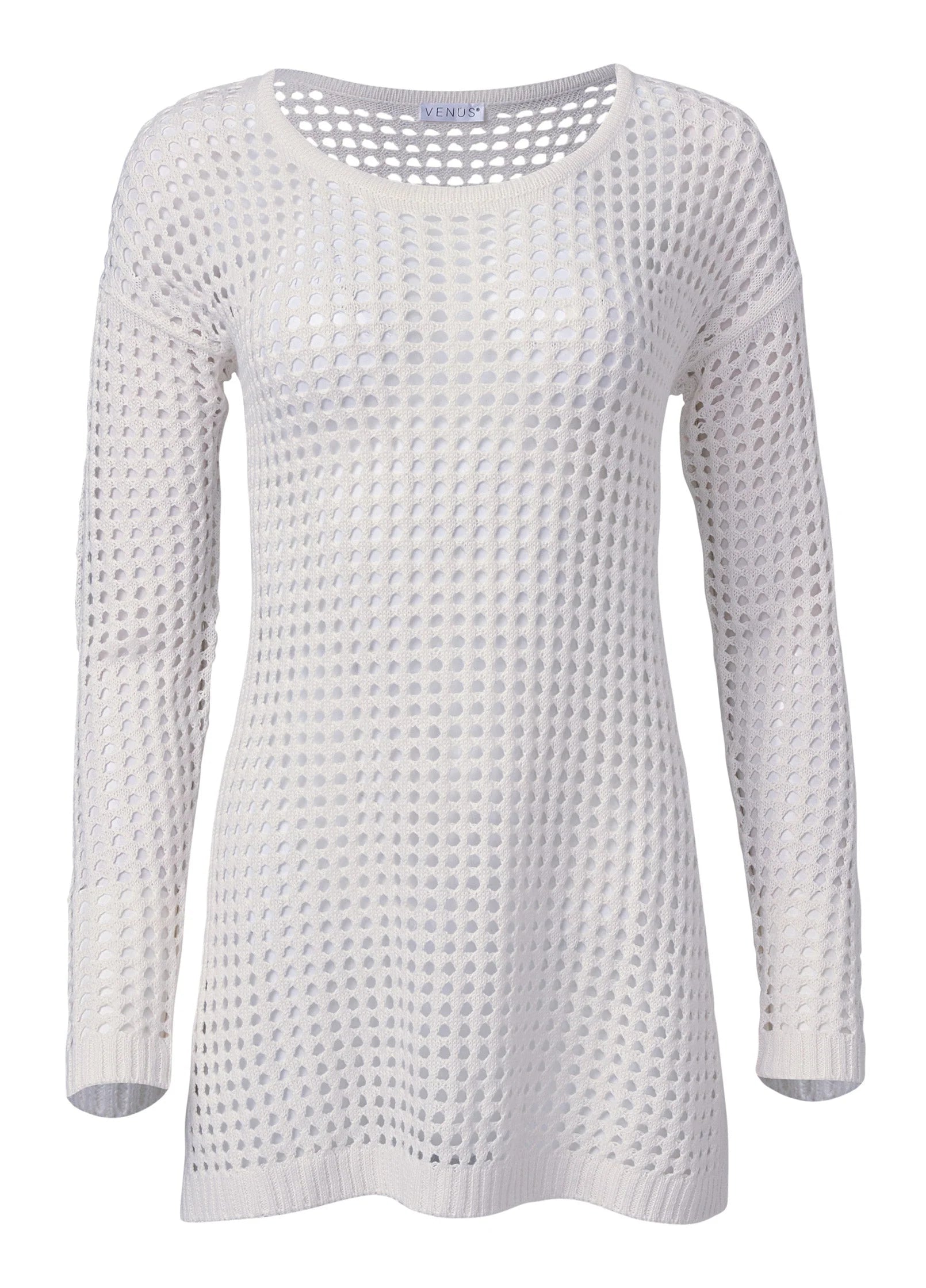 Crochet Tunic Cover Up Pearl White