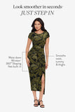Loki Wrap Front Shaping Dress in Olive Branch