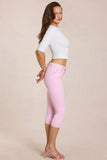 Mid Rise Capri Jeans in Blossom Pink