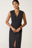 Laurel Zip Front Midi Dress