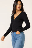 Ribbed Button Up Top