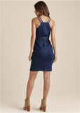 Denim Dress With Zipper Dark Wash