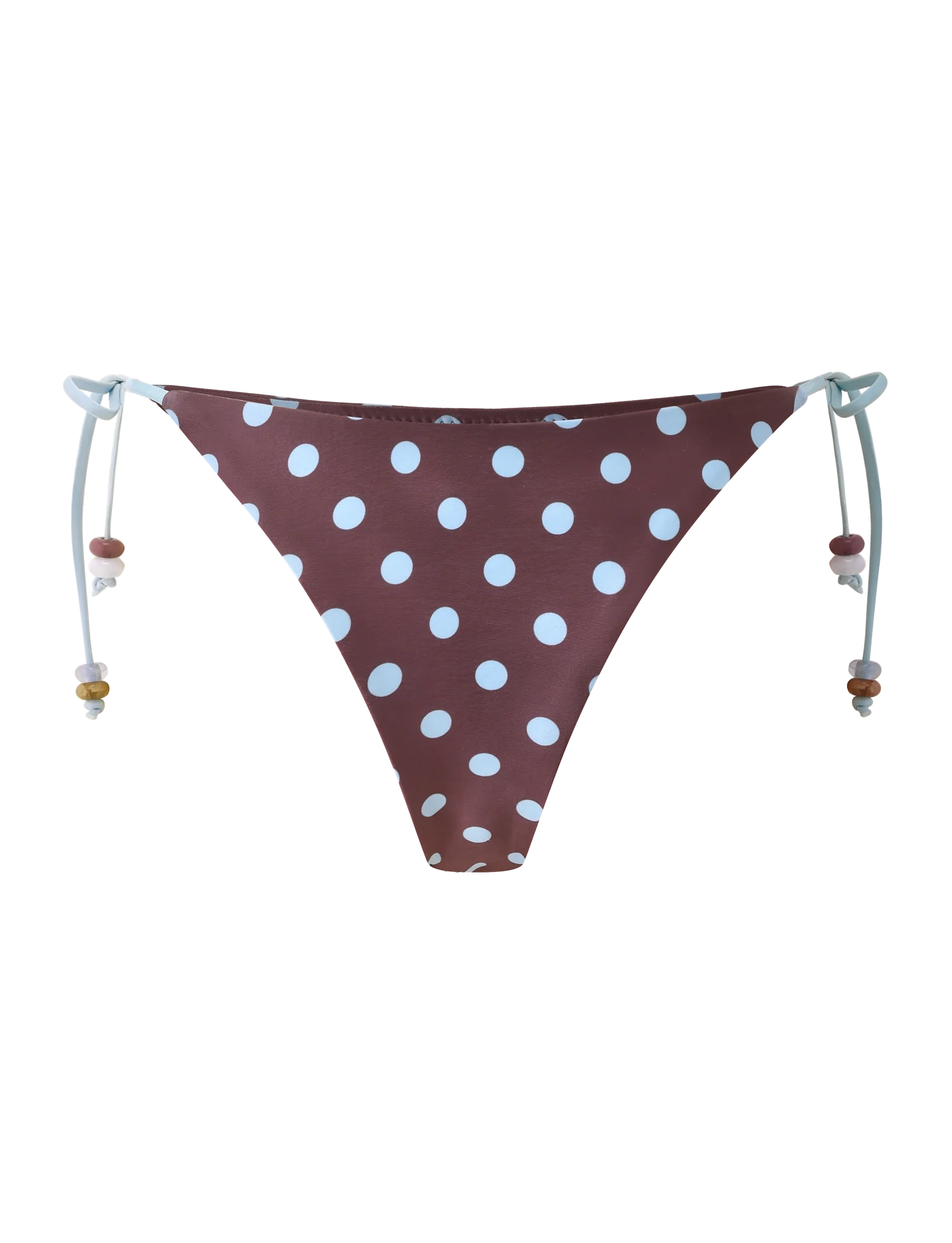 FINLEA BIKINI BOTTOM BROWN AND BLUE POLKA DOT