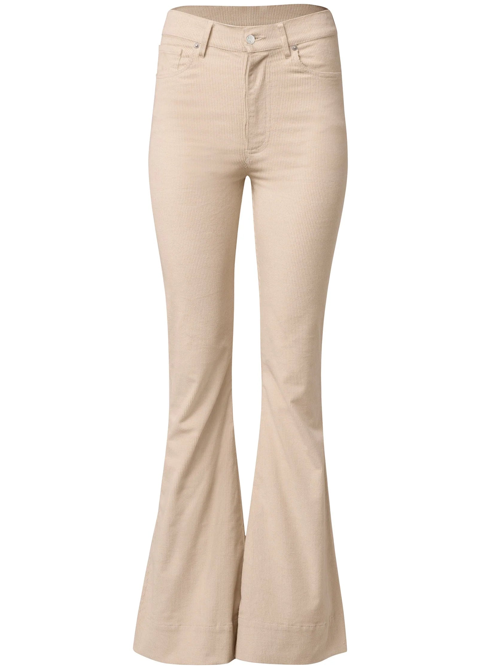Corduroy Flared Pants Cream