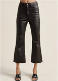 Coated Kick Flare Jeans Jet Black