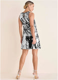 Mirror Sequin Mini Dress Silver
