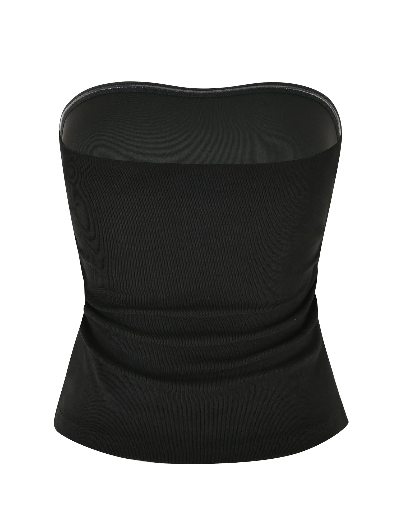 HARRIETT RIB TUBE TOP BLACK
